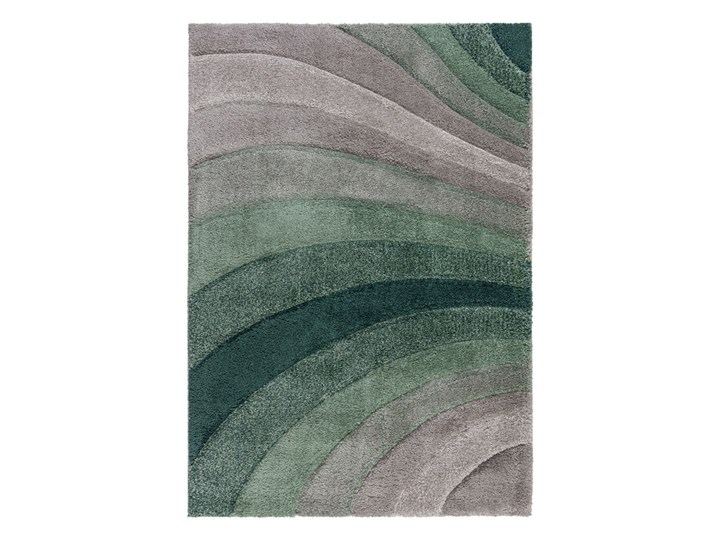 SELSEY Dywan nowoczesny Tidal szary/zielony Syntetyk Prostokątny Dywany Pomieszczenie Salon