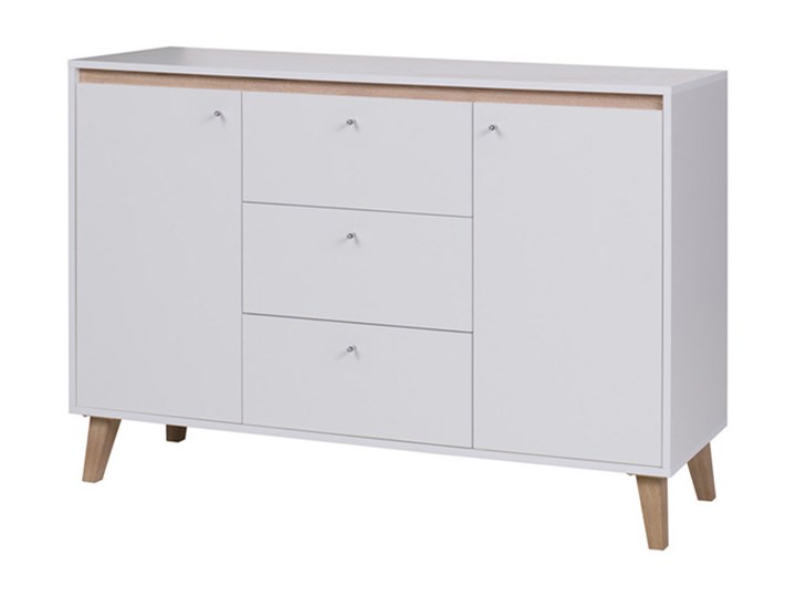SELSEY Komoda Galmi z trzema szufladami Głębokość 40 cm Z szafkami i szufladami Wysokość 138 cm Szerokość 135 cm Głębokość 43 cm Wysokość 91 cm Szerokość 138 cm Styl Minimalistyczny