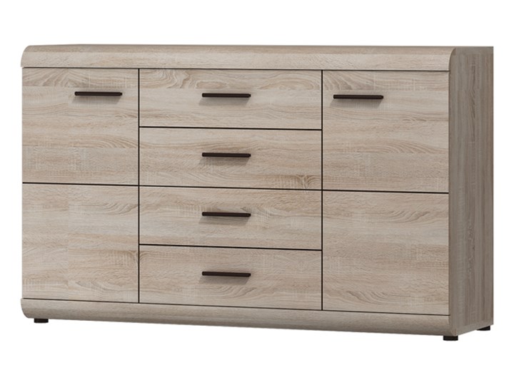 SELSEY Komoda Liberia 140 cm Drewno Wysokość 87 cm Głębokość 51 cm Z szafkami i szufladami Szerokość 149 cm Głębokość 42 cm Płyta MDF Kategoria Komody