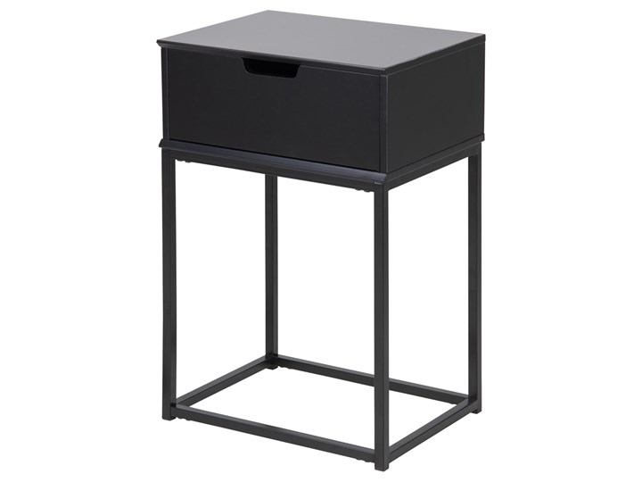 SELSEY Szafka nocna Maudine z szufladą czarna Płyta MDF Styl Minimalistyczny Płyta laminowana Metal Typ Nocne