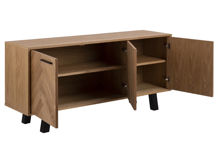 SELSEY Komoda niska Tapajoes trzydrzwiowa 71x150 cm w jodełkę ciemna Głębokość 40 cm Wysokość 71 cm Płyta MDF Styl Minimalistyczny
