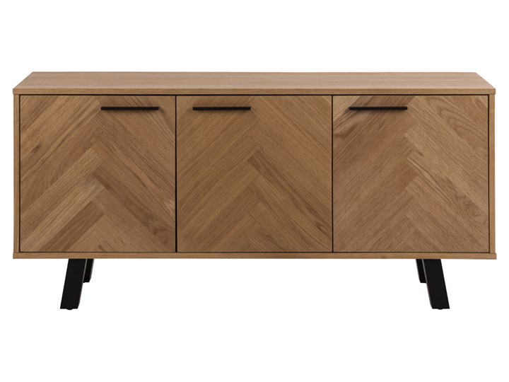 SELSEY Komoda niska Tapajoes trzydrzwiowa 71x150 cm w jodełkę ciemna Płyta MDF Głębokość 40 cm Wysokość 71 cm Styl Industrialny
