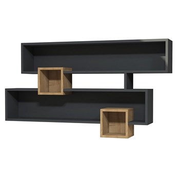 SELSEY Półka Itonda 120 cm antracyt/orzech