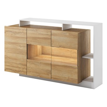 SELSEY Komoda trzydrzwiowa Hirvli 155 cm dąb Grande/biały
