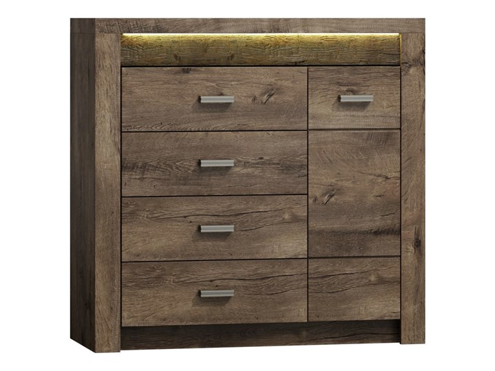 SELSEY Komoda jednodrzwiowa Inaren z czterema szufladami Styl Minimalistyczny Głębokość 42 cm Drewno Pomieszczenie Sypialnia