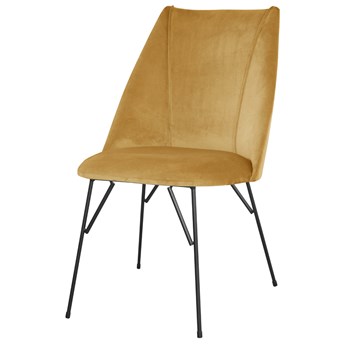 SELSEY Krzesło tapicerowane Aprially na prostych nogach miodowe
