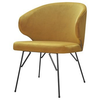 SELSEY Krzesło tapicerowane Bursion na prostych nogach miodowe