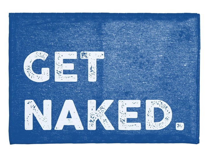 Niebieski dywanik łazienkowy Little Nice Things Get Naked, 60x40 cm 40x60 cm Poliester Prostokątny Bawełna Kategoria Dywaniki łazienkowe