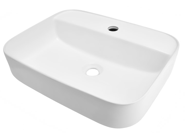 Wolnostojąca umywalka nablatowa Corsan 649896 prostokątna biała 55 x 40 x 14 cm z otworem na baterię Nablatowe Prostokątne Ceramika Kolor Biały Wolnostojące Kategoria Umywalki