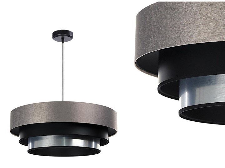 Satynowa lampa 60cm - abażur do salonu sypialni 1xE27 (Trinity 082) ręcznie robiony Tworzywo sztuczne Lampa z abażurem Pomieszczenie Kuchnia