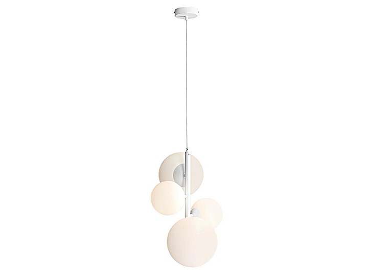 Lampa wisząca pionowy żyrandol, zawiesie białe, 4 mleczne kule (2xE14/2xE27) Aldex (Bloom) 1091L Szkło Metal Lampa z kloszem Funkcje Możliwość ściemniania