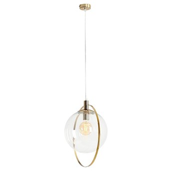 Lampa wisząca pojedyncza - kula przezroczysta, (ramka złota) 1xE27, Aldex (Aura) 1065G30