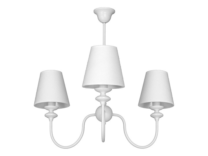Żyrandol klasyczny małe białe abażury, lampa wisząca, 3xE14, Aldex (Rafaello) 932E Lampa z kloszem Tkanina Metal Lampa z abażurem Kolor Biały