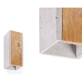 Betonowy kinkiet - drewno, lampa ścienna do salonu sypialni kuchni (2x GU10) (Orto Teak) Loftlight