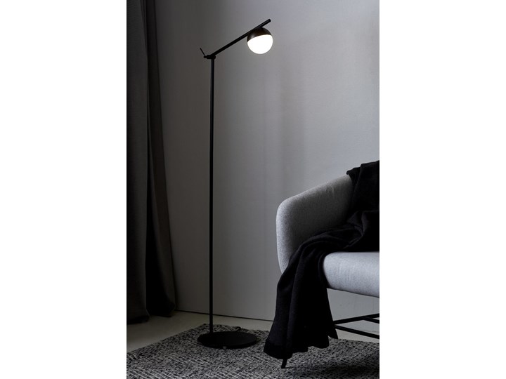 SELSEY Lampa podłogowa Contina 139,5 cm czarna Pomieszczenie Salon Lampa z kloszem Metal Szkło Pomieszczenie Sypialnia