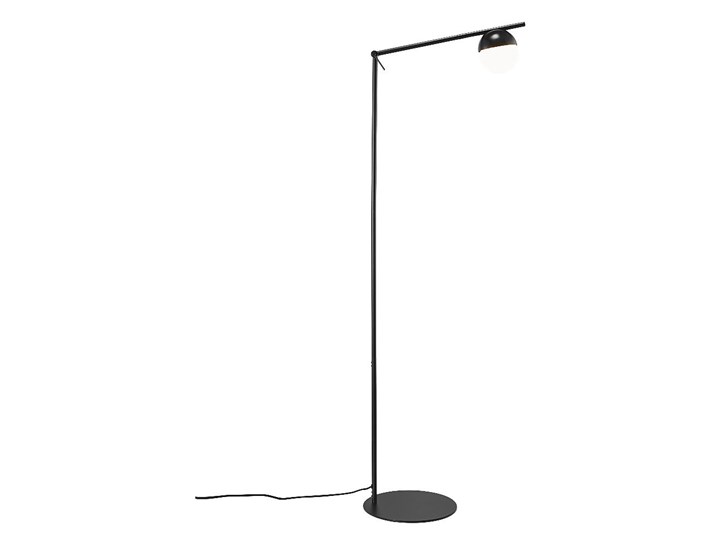 SELSEY Lampa podłogowa Contina 139,5 cm czarna Pomieszczenie Salon Lampa z kloszem Szkło Metal Pomieszczenie Sypialnia