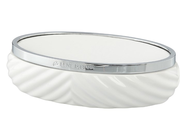Lene Bjerre- biała ceramiczna mydelniczka Milda Porcelana Ceramika Kolor Biały Mydelniczki Kategoria Mydelniczki i dozowniki