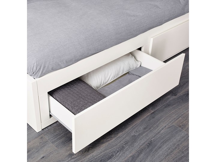 IKEA FLEKKE Leżanka z 2 szufladami, 2 materace, biały/Ågotnes twardy, 80x200 cm Liczba miejsc Dwuosobowe