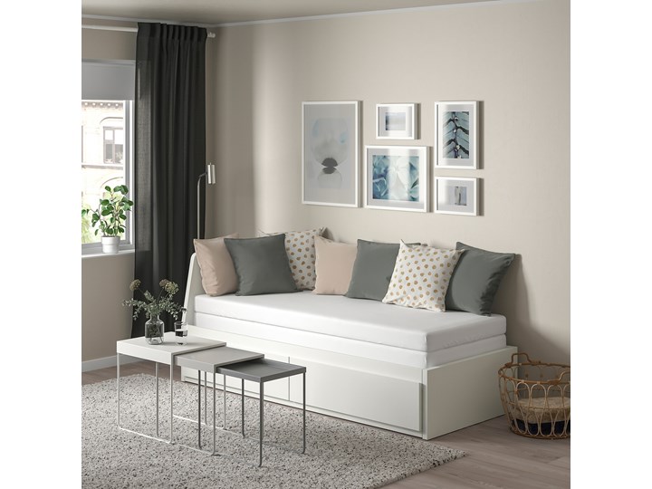 IKEA FLEKKE Leżanka z 2 szufladami, 2 materace, biały/Ågotnes twardy, 80x200 cm Liczba miejsc Dwuosobowe