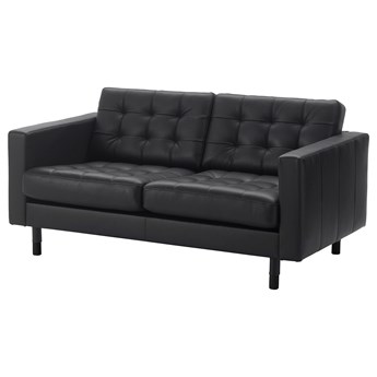 IKEA LANDSKRONA Sofa 2-osobowa, Grann/Bomstad czarny/drewno/czarny, Szerokość: 164 cm