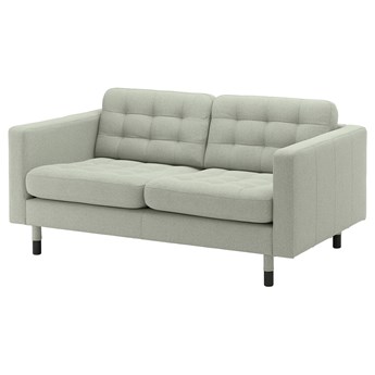 IKEA LANDSKRONA Sofa 2-osobowa, Gunnared jasnozielony/drewno/czarny, Szerokość: 164 cm