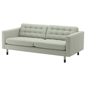 IKEA LANDSKRONA Sofa 3-osobowa, Gunnared jasnozielony/drewno/czarny, Szerokość: 204 cm