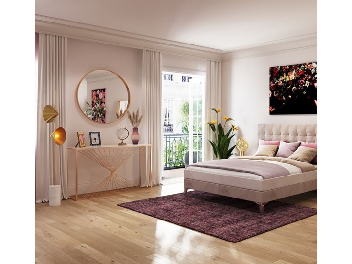 Konsola Art Marble 142x42 biało-złota Kolor Złoty Stal nierdzewna Szkło Szerokość 142 cm Wysokość 142 cm Kolor Przezroczysty