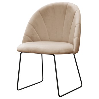 SELSEY Krzesło tapicerowane Fallankes na metalowych połozach beżowe