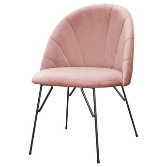 SELSEY Krzesło tapicerowane Fallankes na prostych nogach różowe