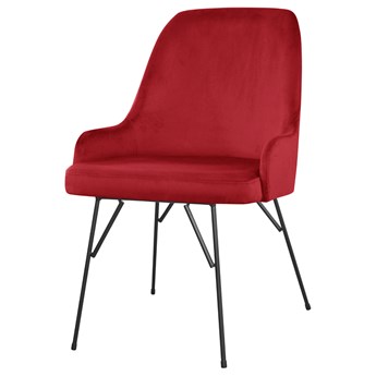 SELSEY Krzesło tapicerowane Tropose na prostych nogach czerwone