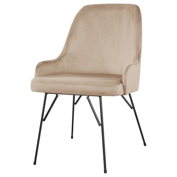 SELSEY Krzesło tapicerowane Tropose na prostych nogach beżowe
