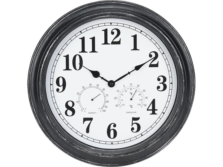 Okrągły zegar z termometrem - Englo Metal Tworzywo sztuczne Szerokość 40 cm Zegar ścienny Plastik Kategoria Zegary