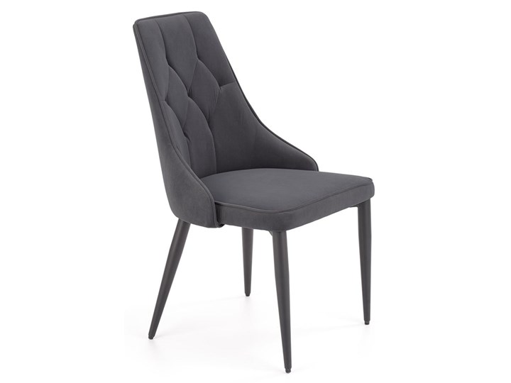 Eleganckie krzesło do salonu Roni - popiel Tkanina Szerokość 52 cm Głębokość 57 cm Wysokość 90 cm Metal Welur Styl Tradycyjny