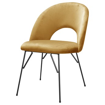 SELSEY Krzesło tapicerowane Hooduce na prostych nogach miodowe