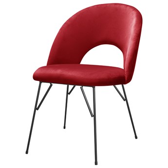 SELSEY Krzesło tapicerowane Hooduce na prostych nogach czerwone