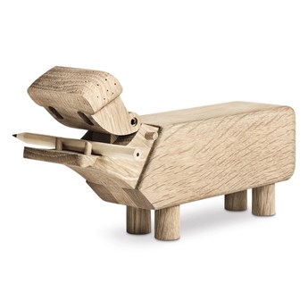 Figurka z litego drewna dębowego Kay Bojesen Denmark Hippo