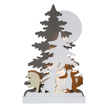 Świąteczna drewniana dekoracja dekoracja LED Star Trading Forest Friends, wys. 44 cm