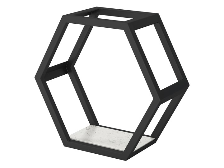 SELSEY Półka Liwo w kształcie sześciokąta 40x43 cm Metal Płyta meblowa Stal Drewno Beton Płyta MDF Pomieszczenie półki do salonu