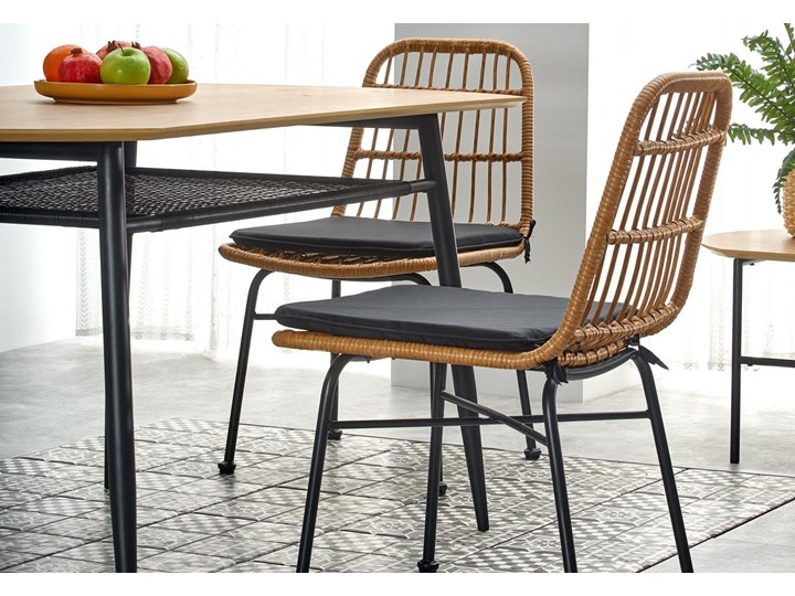 Loftowy stół nierozkładany z półką Jackson Metal Stal Płyta MDF Wysokość 77 cm Drewno Szerokość 90 cm Długość 160 cm Szerokość 160 cm Kształt blatu Owalny