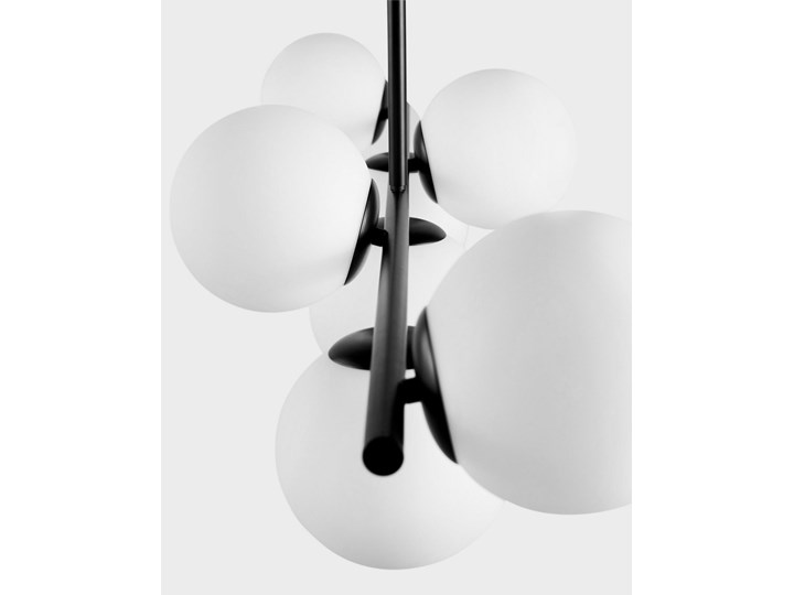 NOWOCZESNA LAMPA WISZĄCA CZARNA FREDICA W7 Szkło Lampa z kloszem Metal Ilość źródeł światła 7 źródeł