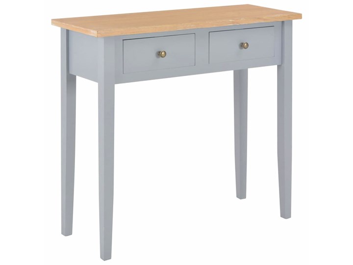 Szary stolik konsolowy - Adenia Szerokość 79 cm Z szufladą Wysokość 74 cm Sosna Płyta MDF Drewno Pomieszczenie Salon