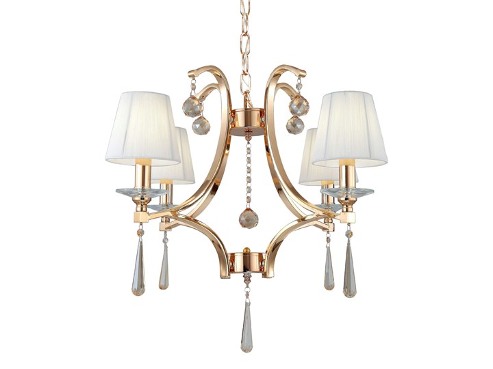 ŻYRANDOL LAMPA WISZĄCA KRYSZTAŁOWA ZŁOTA VENISIA W4 LUMINA DECO Tkanina Lampa z abażurem Metal Kategoria Lampy wiszące