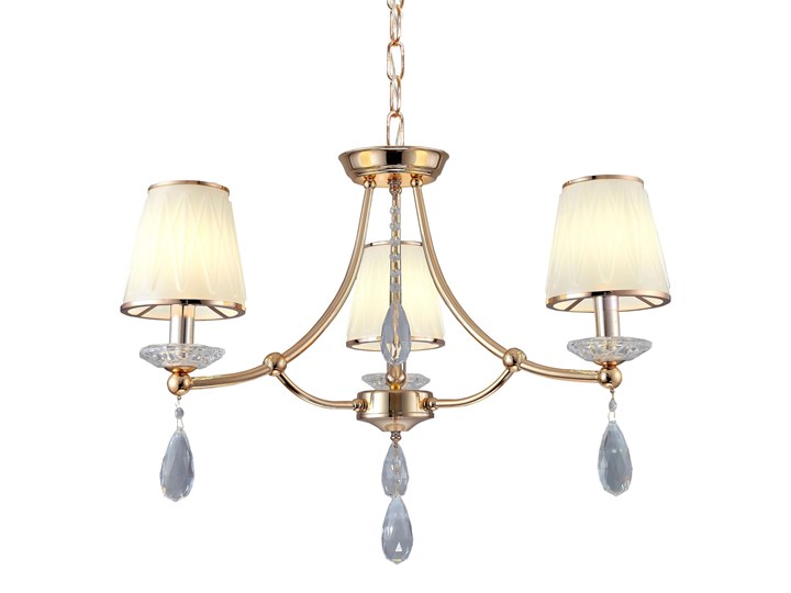 ŻYRANDOL LAMPA WISZĄCA KRYSZTAŁOWA ZŁOTY DOMINNI W3 LUMINA DECO Szkło Lampa z abażurem Lampa z kloszem Metal Lampa z kryształkami Styl Tradycyjny