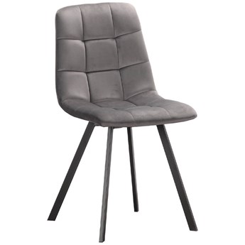 Krzesło szare ART820C welur, czarne nogi