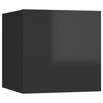 Emaga Szafka nocna, wysoki połysk, czarna, 30,5x30x30 cm, płyta