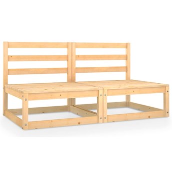Emaga 2-osobowa sofa ogrodowa, lite drewno sosnowe