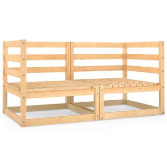 Emaga 2-osobowa sofa ogrodowa, lite drewno sosnowe
