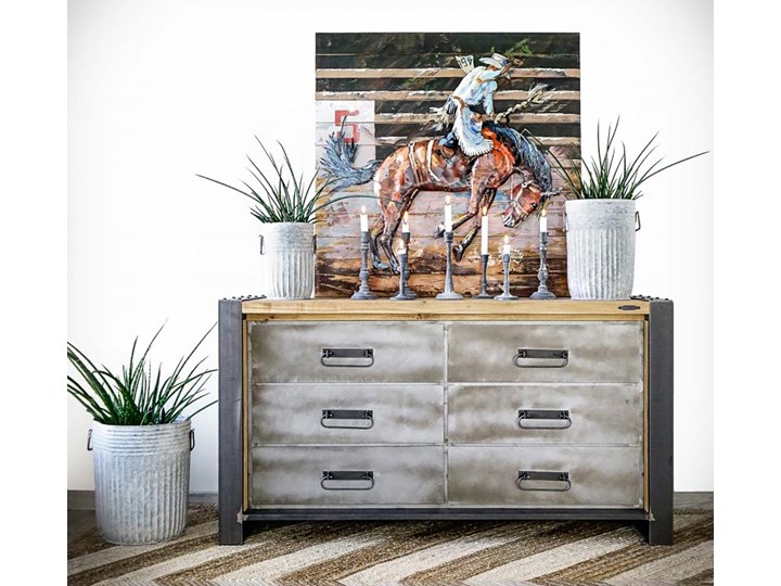 Komoda industrialna loft FACTORY SOSNA 2 Głębokość 50 cm Drewno Z szufladami Pomieszczenie Salon