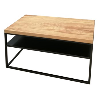 SELSEY Stolik kawowy Pugilia z metalową półką i grubszym blatem 50x100 cm