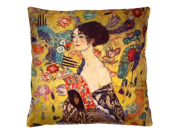 Poduszka dekoracyjna - KLIMT NOSTALGIA - 40x40 cm Kwadratowe Poszewka dekoracyjna Welur Pomieszczenie Salon
